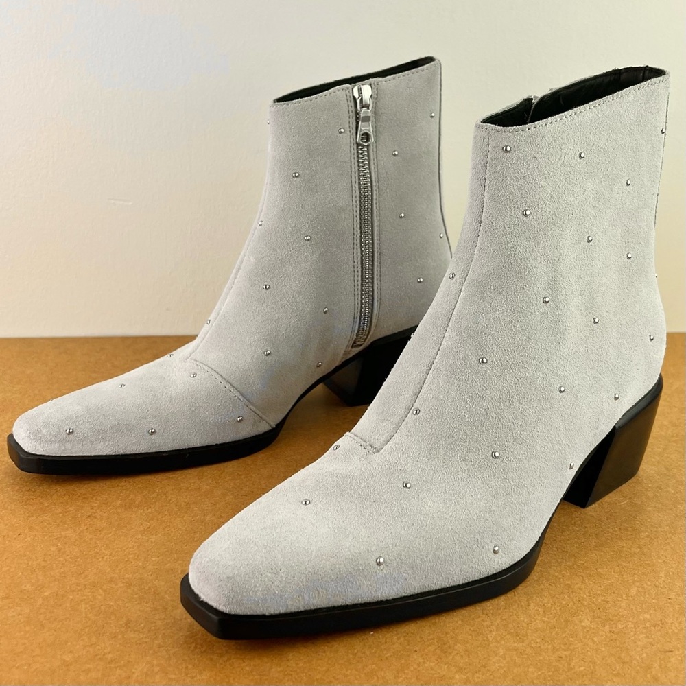 NEW RAG & BONE TAUPE SUEDE STUDDED BOOTIES - Picture 8 of 11